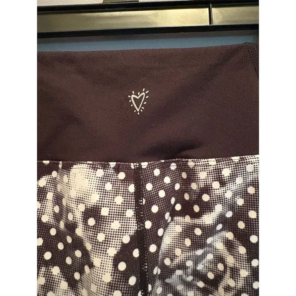 3/$15 Betsey Johnson Women's Cropped Leggings M Multicolor Polka Dot Floral - Picture 8 of 8